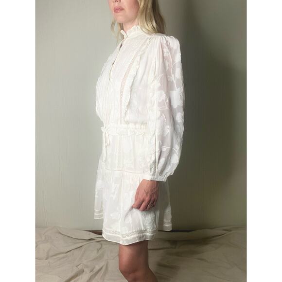JOIE Adel B White Eyelet Lace Long Sleeve Cotton Dress US SMALL NWT $378 - Picture 4 of 16